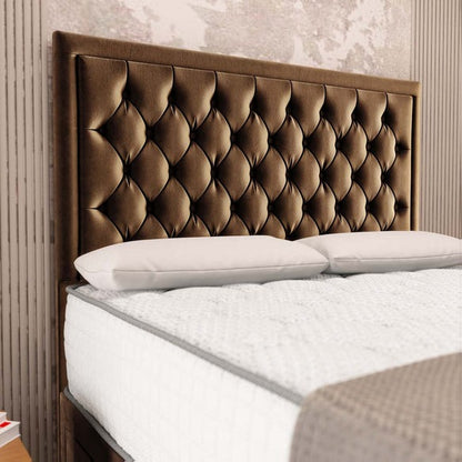 Madrid Chesterfield Divan Bed - Mocca Plush Velvet
