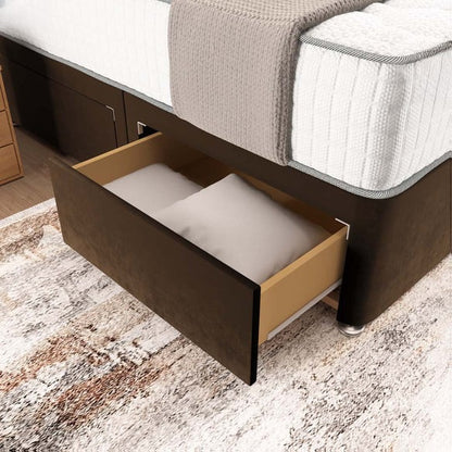 Madrid Chesterfield Divan Bed - Mocca Plush Velvet