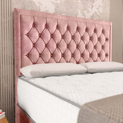Madrid Chesterfield Divan Bed - Pink Coniston