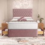 Madrid Chesterfield Divan Bed - Pink Plush Velvet