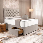 Madrid Chesterfield Divan Bed - Seal Grey Naples