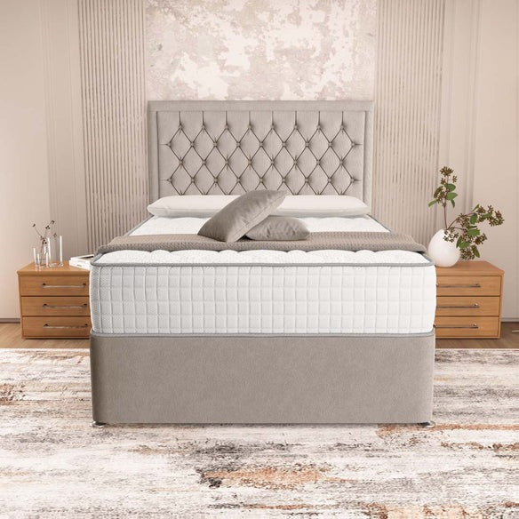 Madrid Chesterfield Divan Bed - Seal Grey Naples