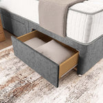 Madrid Chesterfield Divan Bed - Silver Chenille