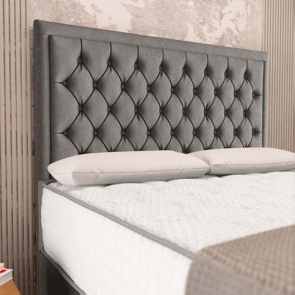 Madrid Chesterfield Divan Bed - Slate Grey Naples