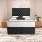 Madrid Ottoman Divan Bed - Black Chenille