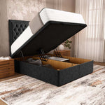 Madrid Ottoman Divan Bed - Black Chenille