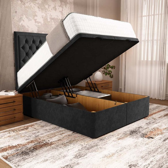 Madrid Ottoman Divan Bed - Black Naples