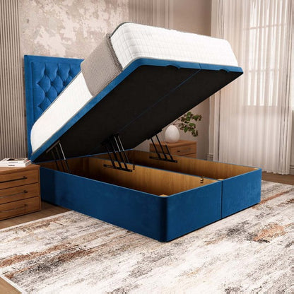 Madrid Ottoman Divan Bed - Blue Plush Velvet
