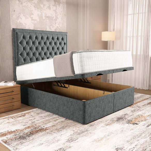 Madrid Ottoman Divan Bed - Charcoal Chenille