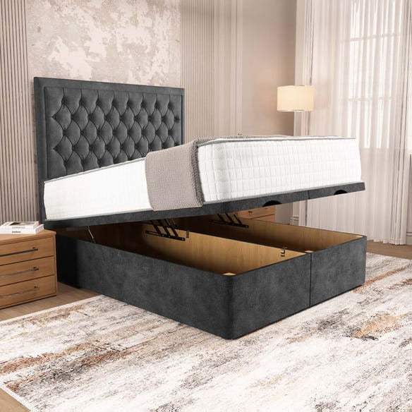 Madrid Ottoman Divan Bed - Charcoal Coniston