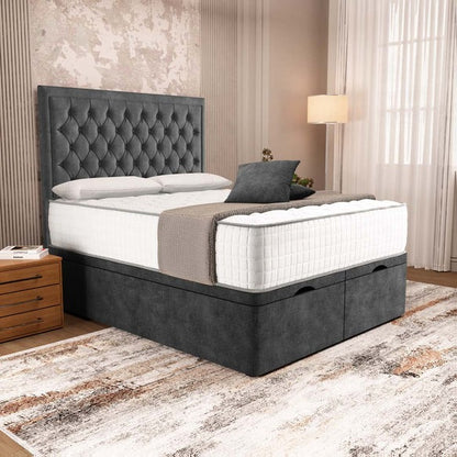 Madrid Ottoman Divan Bed - Charcoal Coniston