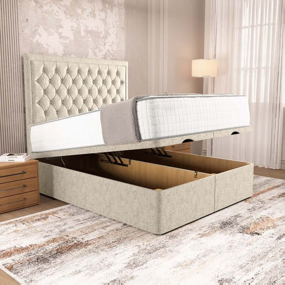 Madrid Ottoman Divan Bed - Cream Chenille