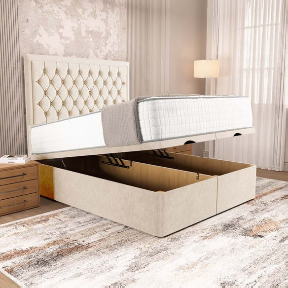 Madrid Ottoman Divan Bed - Cream Naples