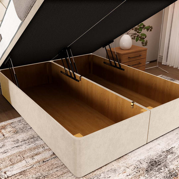 Madrid Ottoman Divan Bed - Cream Naples