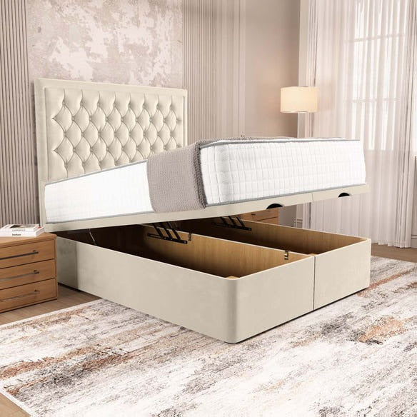 Madrid Ottoman Divan Bed - Cream Plush Velvet