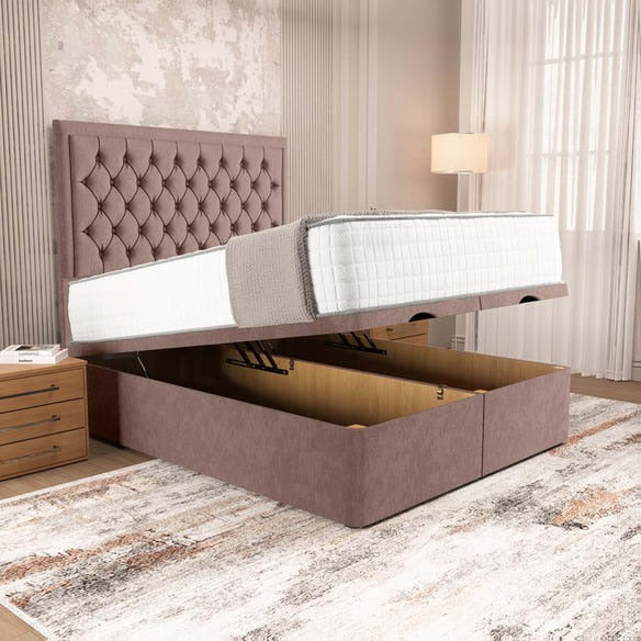 Madrid Ottoman Divan Bed - Mauve Naples