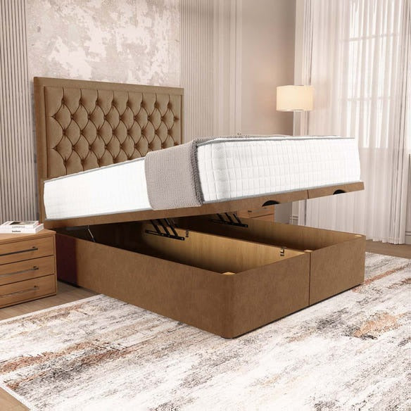 Madrid Ottoman Divan Bed - Mink Naples