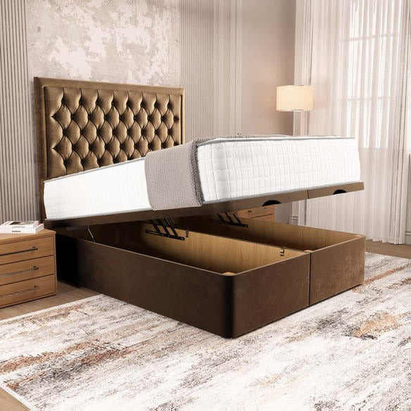 Madrid Ottoman Divan Bed - Mocca Plush Velvet