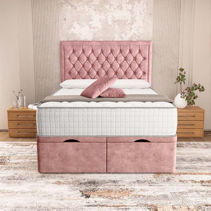 Madrid Ottoman Divan Bed - Pink Coniston