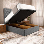 Madrid Ottoman Divan Bed - Silver Chenille