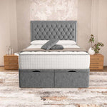 Madrid Ottoman Divan Bed - Silver Chenille