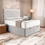 Madrid Ottoman Divan Bed - Silver Plush Velvet
