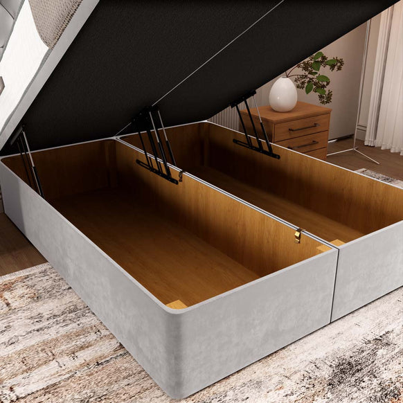 Madrid Ottoman Divan Bed - Silver Plush Velvet