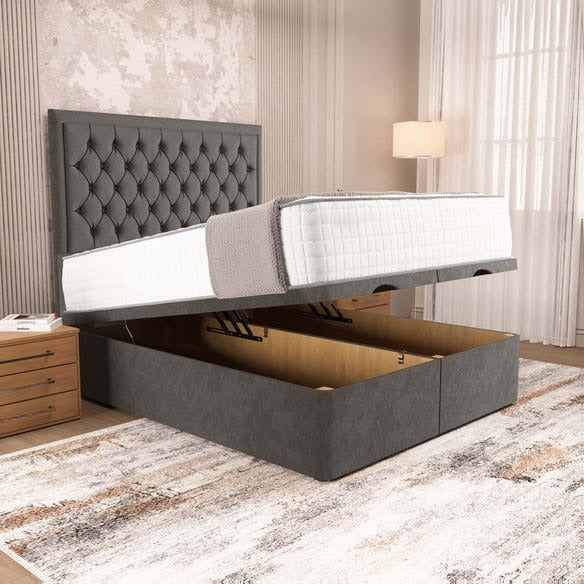 Madrid Ottoman Divan Bed - Slate Grey Naples