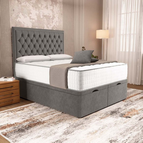 Madrid Ottoman Divan Bed - Slate Grey Naples