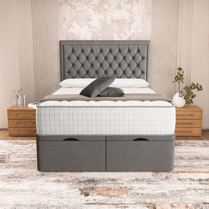 Madrid Ottoman Divan Bed - Slate Grey Naples