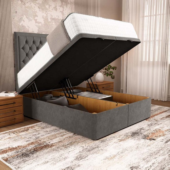 Madrid Ottoman Divan Bed - Slate Grey Naples