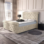 Melbourne Upholstered Bed - Almond Coniston