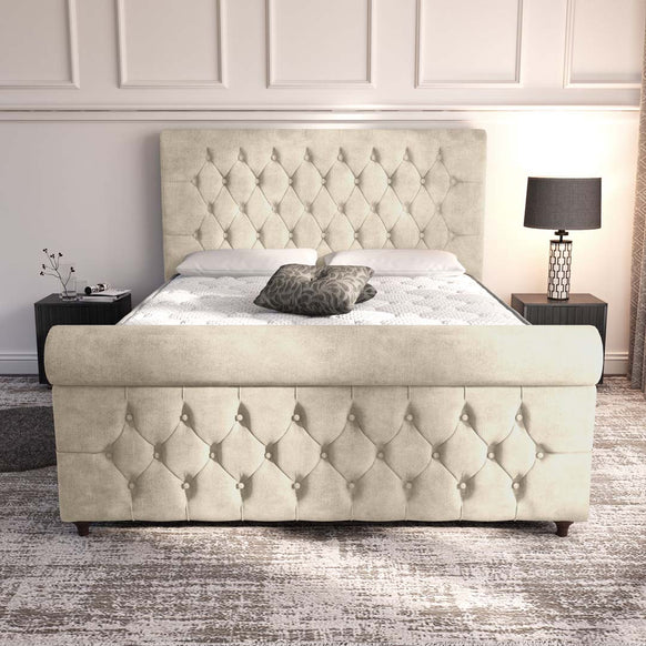 Melbourne Upholstered Bed - Almond Coniston