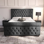 Melbourne Upholstered Bed - Black Chenille