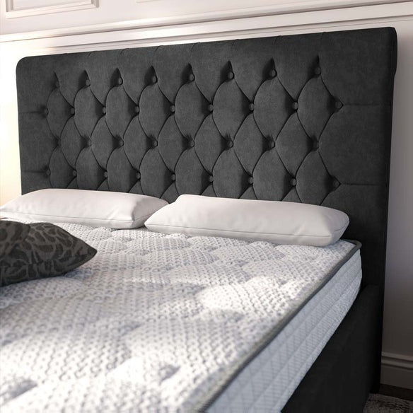 Melbourne Upholstered Bed - Black Naples