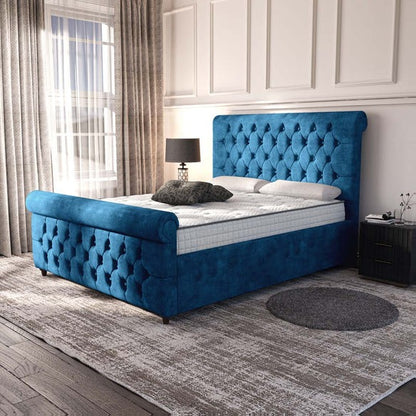 Melbourne Upholstered Bed - Blue Coniston
