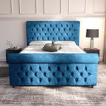 Melbourne Upholstered Bed - Blue Coniston
