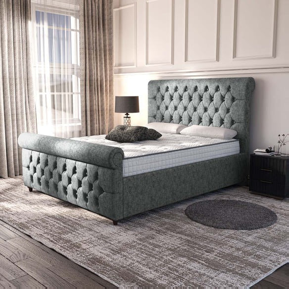 Melbourne Upholstered Bed - Charcoal Chenille