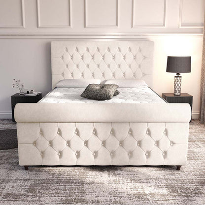 Melbourne Upholstered Bed - Cream Naples