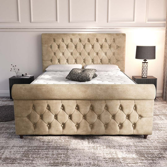 Melbourne Upholstered Bed - Mink Coniston