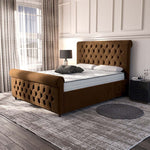 Melbourne Upholstered Bed - Mocca Plush Velvet