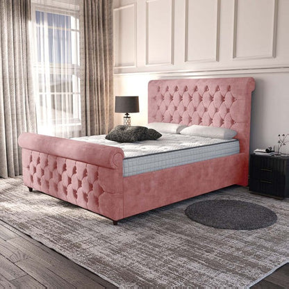 Melbourne Upholstered Bed - Pink Coniston