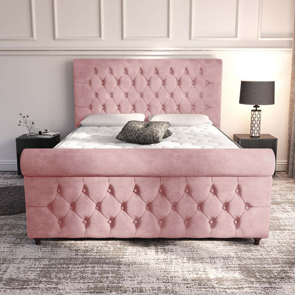 Melbourne Upholstered Bed - Pink Coniston