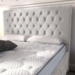 Melbourne Upholstered Bed - Silver Plush Velvet