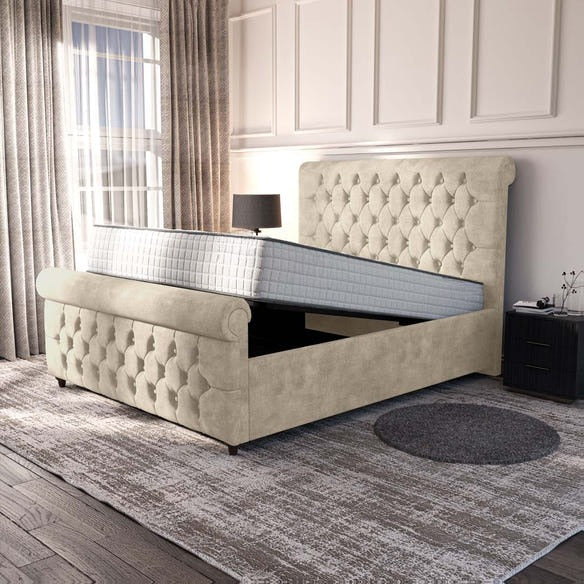 Melbourne Upholstered Ottoman Bed - Almond Coniston