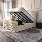 Melbourne Upholstered Ottoman Bed - Almond Coniston
