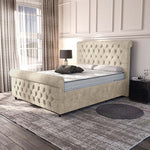 Melbourne Upholstered Ottoman Bed - Almond Coniston