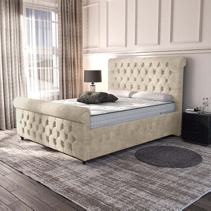 Melbourne Upholstered Ottoman Bed - Almond Coniston