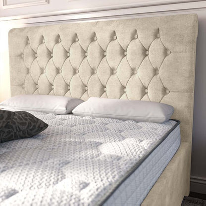 Melbourne Upholstered Ottoman Bed - Almond Coniston
