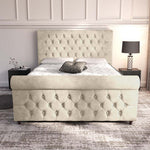Melbourne Upholstered Ottoman Bed - Almond Coniston